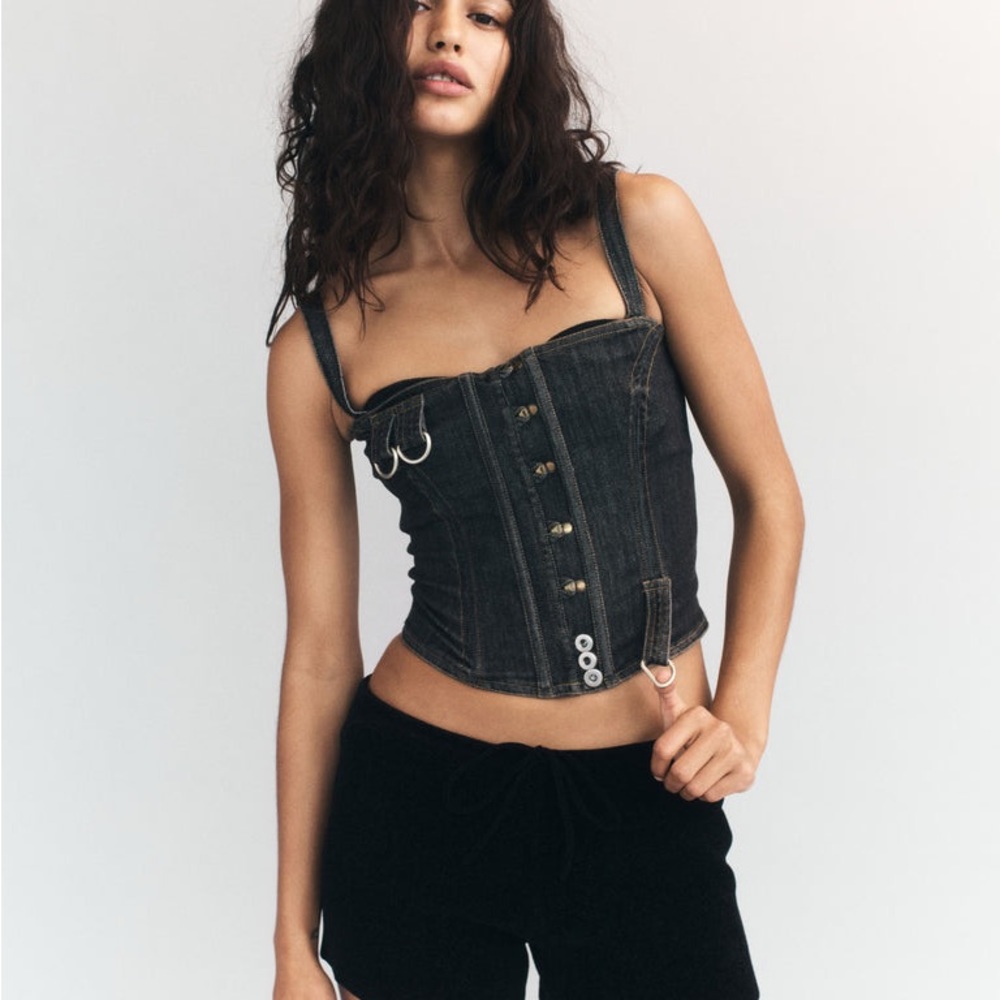 With Jean Romy Corset Top Washed Black - size XS